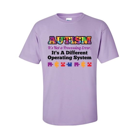 Autisim Awareness Not A Processing Error Unisex Adult Short Sleeve T-shirt-Orchid-5xl