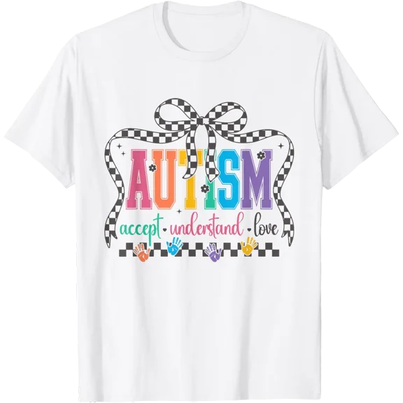 Autism Accept Understand Love Coquette Bow T Shirt All Size S-5XL
