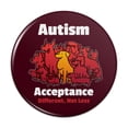 thumbnail image 1 of Autism Acceptance Different Not Less with Cute Dogs Pinback Button Pin, 1 of 4