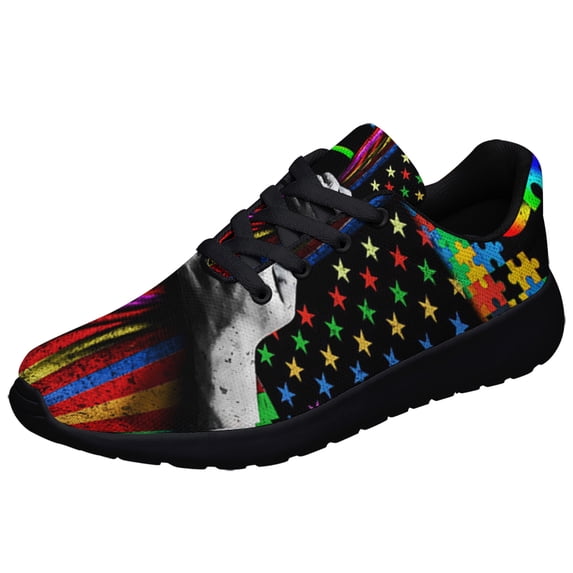 Autism Acceptance Heart Shoes Sneakers for Women Men Black Size 13