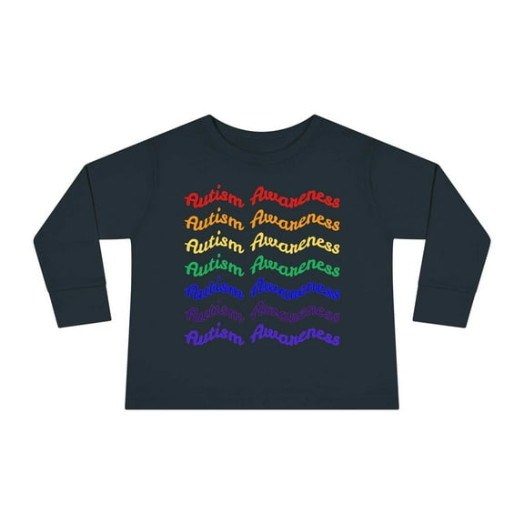 Autism Acceptance Rainbow Letters Design Toddler Long Sleeve T-Shirt