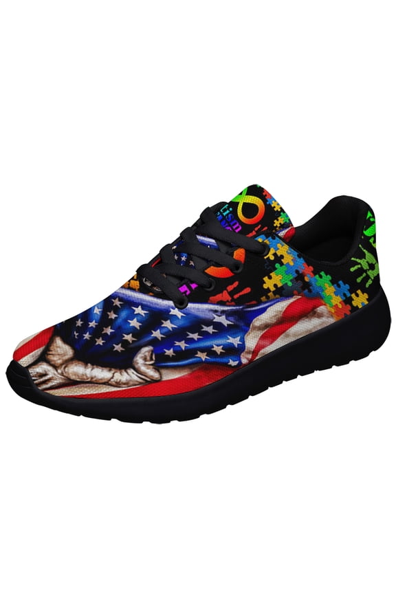 Autism Acceptance Shoes Sneakers for Women Men Black Size 10.5