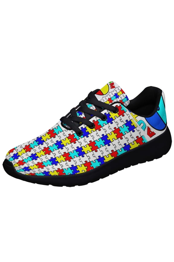 Autism Acceptance Shoes Sneakers for Women Men Black Size 11
