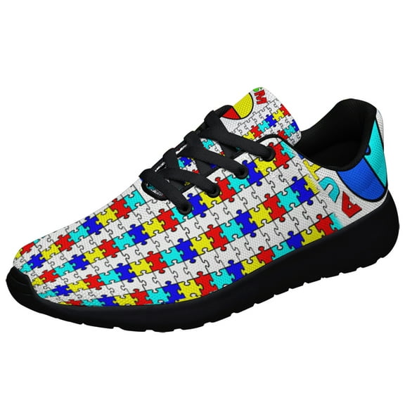 Autism Acceptance Shoes Sneakers for Women Men Black Size 3.5