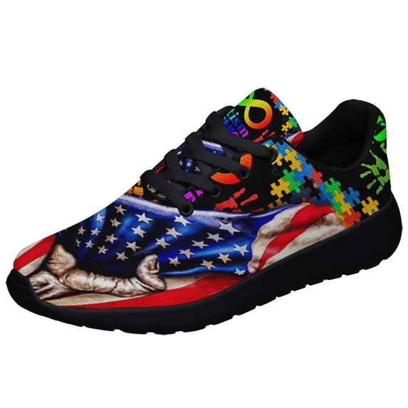 Autism Acceptance Shoes Sneakers for Women Men Black Size 9.5