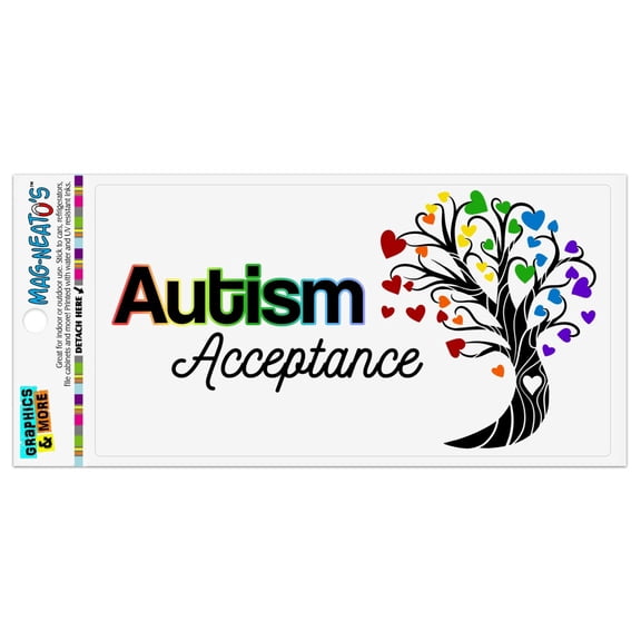 Autism Acceptance Tree of Life with Hearts Automotive Car Refrigerator Locker Vinyl Magnet