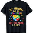 thumbnail image 1 of Autism Aunt My Nephew Maybe Non-Verbal Puzzle Heart Autism T-Shirt, 1 of 4