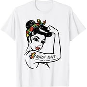 Autism Aunt Unbreakable Shirt Autistic Awareness Gift Auntie T-Shirt Graphic & Letter Print T-Shirt