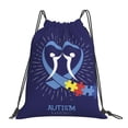 thumbnail image 1 of Autism Autistic Awareness Drawstring Backpack Sackpack String Bag Cinch Waterproof Bags for Gym Sports Yoga Travel Beach Swimming shopping, 1 of 7