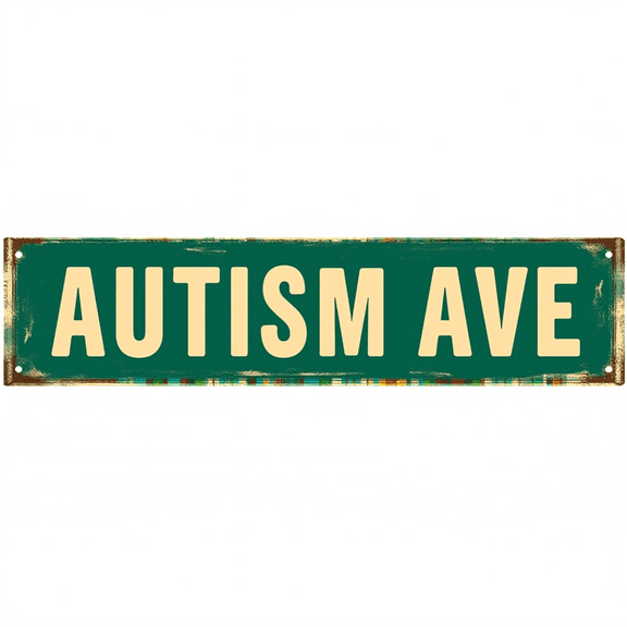 Autism Avenue Sign 16*4 Inches "AUTISM AVE" Awareness Home Community Decor