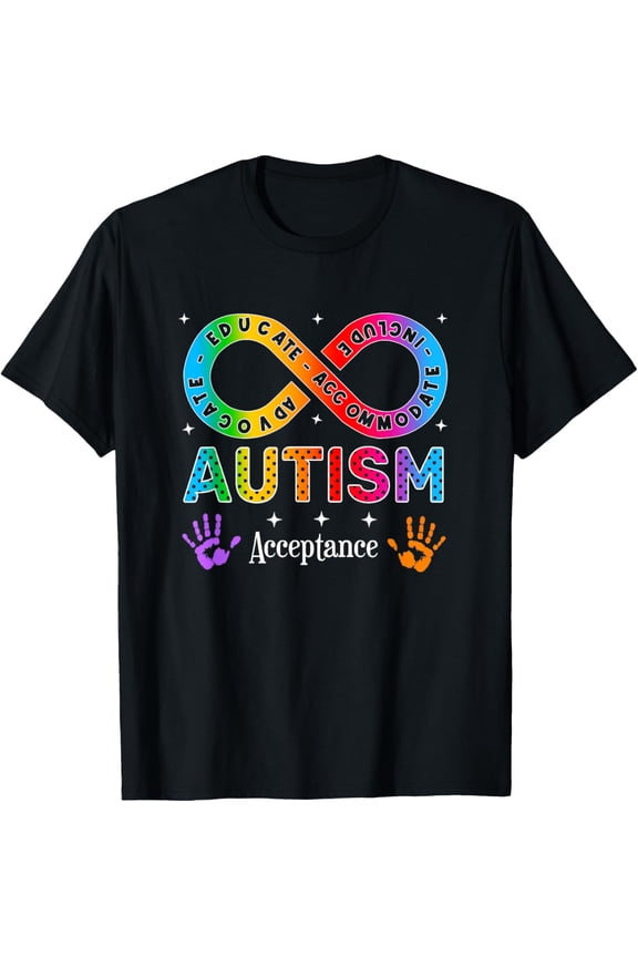 Autism Awareness Acceptance Design Infinity Symbol Men Women T-Shirt