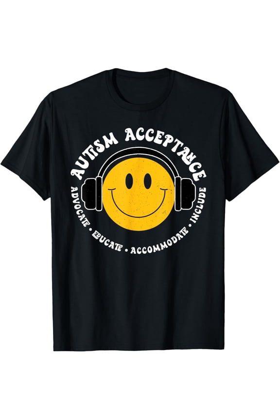 Autism Awareness Acceptance Smile Face Funny Shirt BLACK Unisex S-5XL Hot Trending Shirt