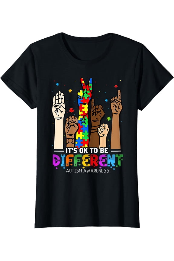 Autism Awareness Acceptance Women Kid Its Ok To Be Different T-Shirt