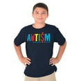 thumbnail image 1 of Autism Awareness Advocate Puzzle Crewneck T Shirts Boy Girl Teen Brisco Brands XS, 1 of 6