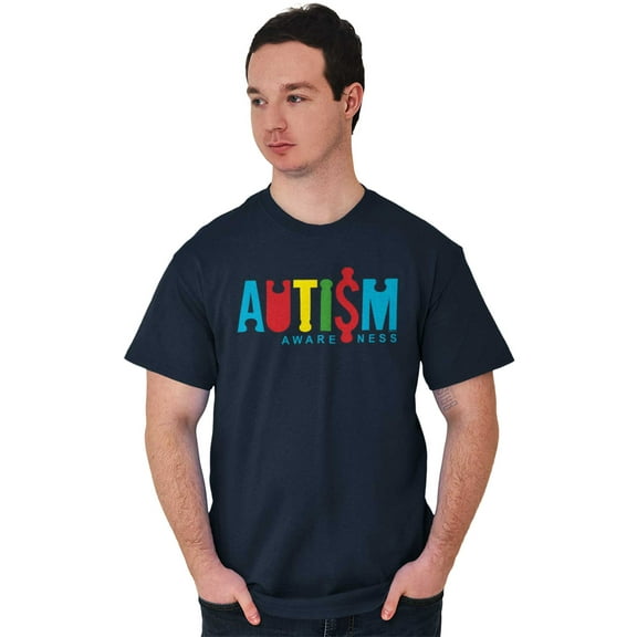 Autism Awareness Advocate Puzzle Men's Graphic T Shirt Tees Brisco Brands S