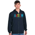 thumbnail image 1 of Autism Awareness Advocate Puzzle Zip Up Hoodie Men's Women's Brisco Brands S, 1 of 6