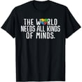 thumbnail image 1 of Autism Awareness All Kinds Of Minds Autistic Support Shirt BLACK Unisex S-5XL, 1 of 4