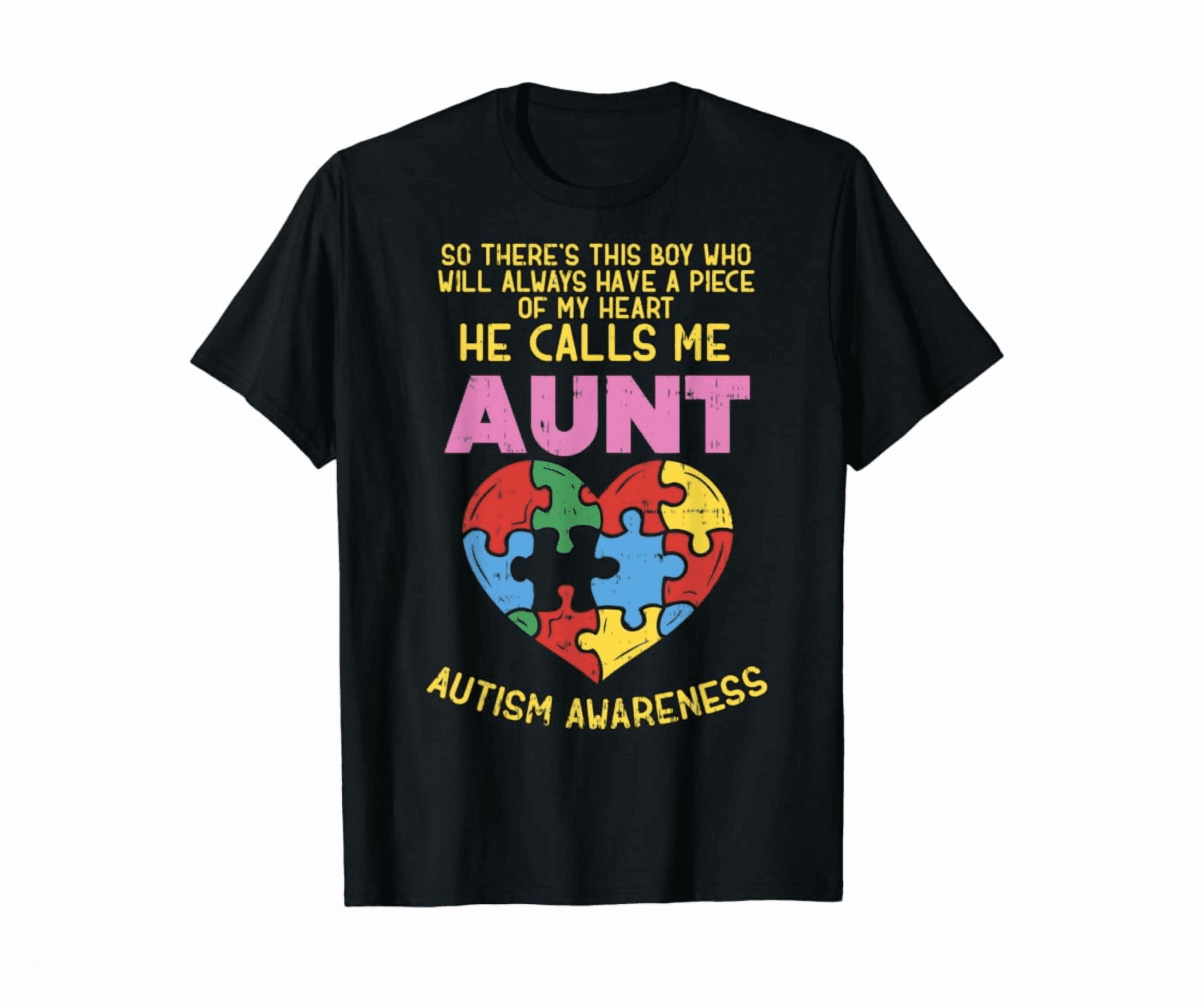 Autism Awareness Aunt Shirt Boy Piece Of My Heart Auntie Shirt Gift For Men Women Unisex Tee