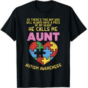 Autism Awareness Aunt Shirt Boy Piece Of My Heart Auntie T-Shirt