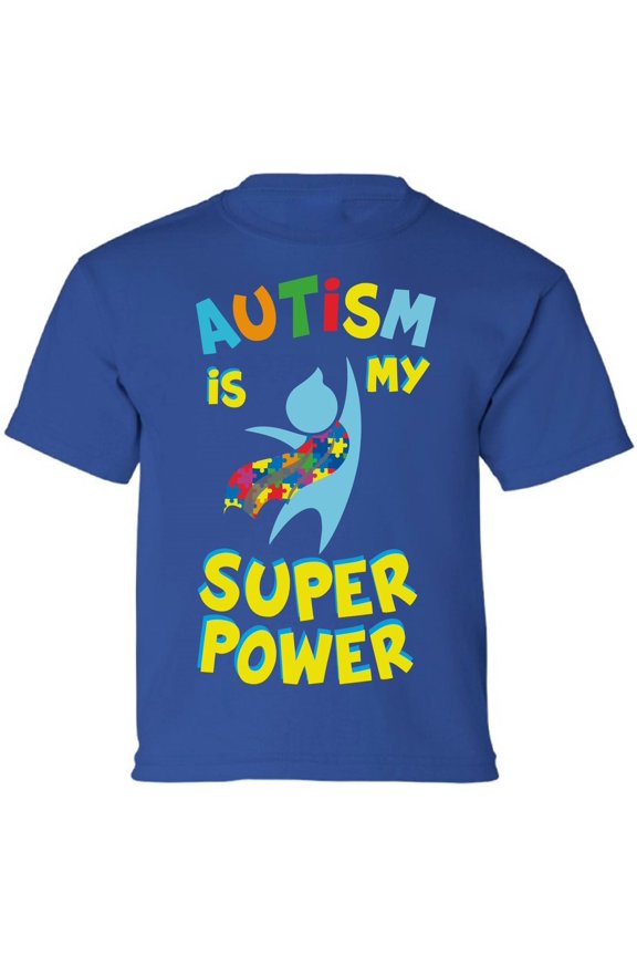 Autism Awareness Autism Is My Super Power Graphic Tee for Boys Girls Youth T-Shirt