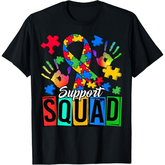 Autism Awareness Autism Support Squad Family T-Shirt Tops Tee