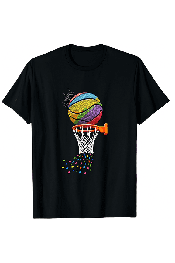 Autism Awareness Basketball Mosaic Sporty Graphic Short Sleeve T-Shirt for Women Men Athletic Player Gift