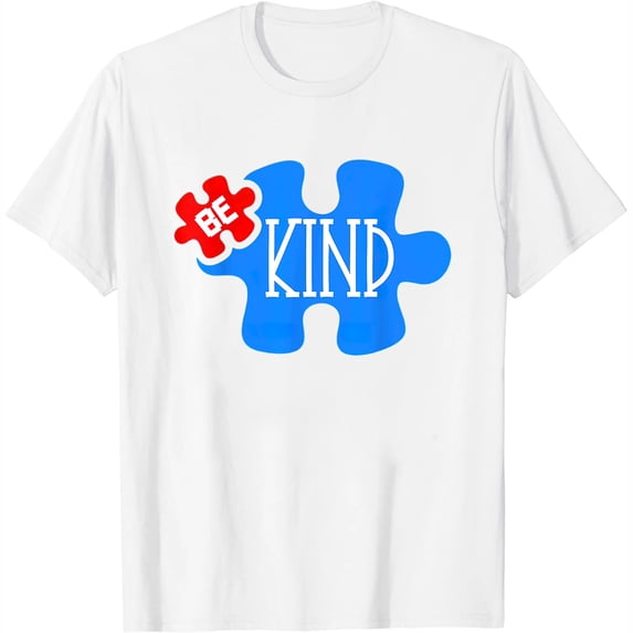 Autism Awareness Be Kind Puzzle Piece Gift Women T-Shirt White Small