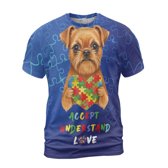 Autism Awareness Brussels Griffon Accept Understand Love All Over Print 3D Shirt Unisex Merch Griff Dog Lover - 12003