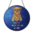 thumbnail image 1 of Autism Awareness Brussels Griffon Accept Understand Love Stained Glass Suncatcher Griff Dog Lover Window Hanging Sign Decor - 12003, 1 of 5