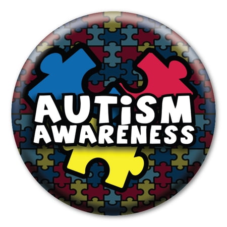 Autism Awareness Button with Magnetic Badge Back