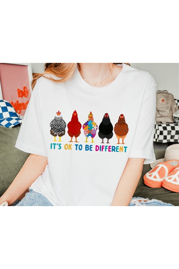 Autism Awareness Chicken Tee - Support Squad Puzzle Piece Shirt SWEATSHIRT All Size S-5XL