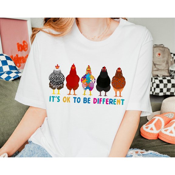 Autism Awareness Chicken Tee - Support Squad Puzzle Piece Shirt TSHIRT All Size S-5XL