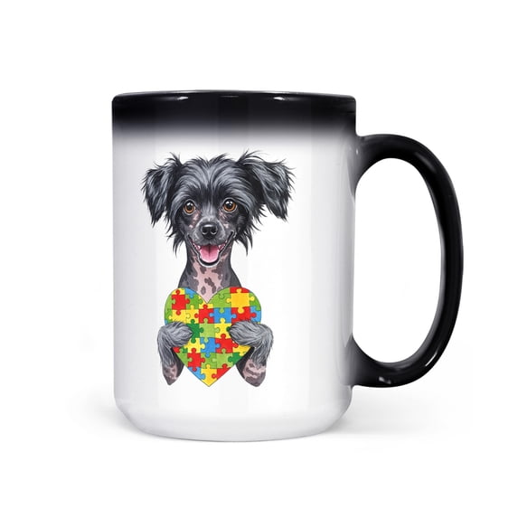 Autism Awareness Chinese Crested Accept Understand Love Heat Color Changing Mug Dog Lover Magic Coffee Mug - 12003