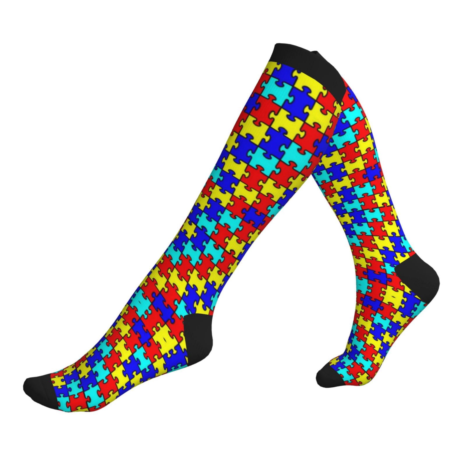 Autism Awareness Colorful Puzzle Piece Compression Socks For Women Men ...