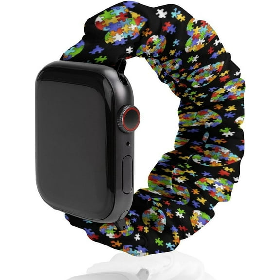 Autism Awareness Compatible with Apple Watch Band 38mm 40mm 42mm 44mm Women Men, Soft Silicone Sport IWatch Bands Replacement Strap Compatible for IWatch Series 7 6 5 4 3 2 1 SE