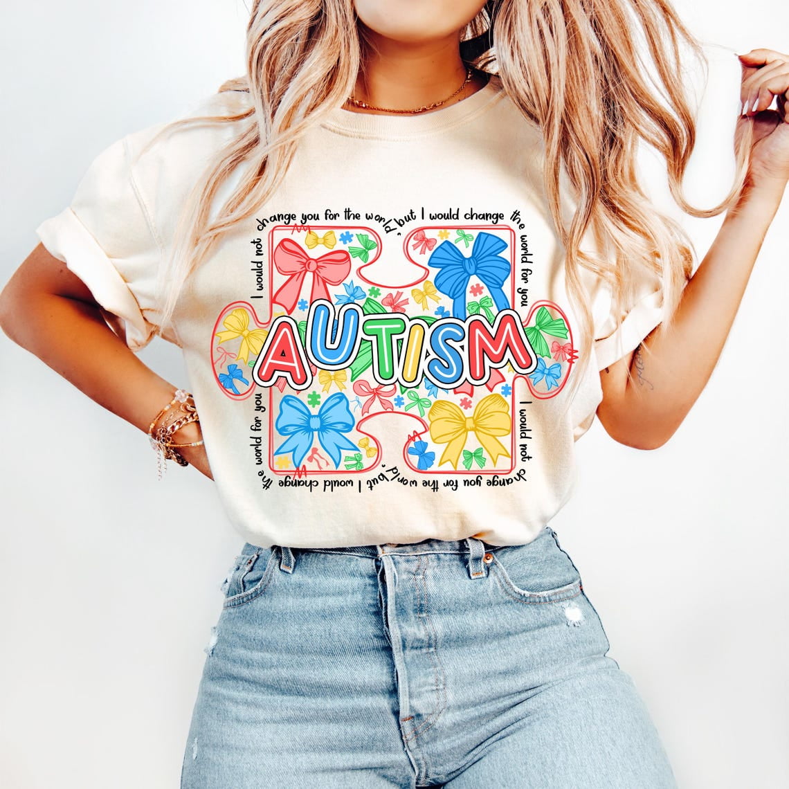 Autism Awareness Coquette Shirt, Retro Autism Bow Shirt, Autism Mama Shirt, Special Education Shirt