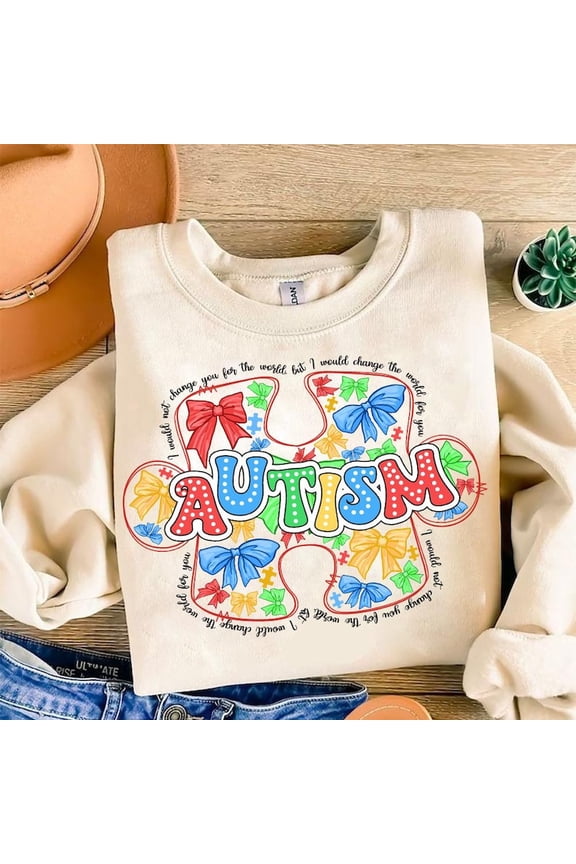 Autism Awareness Coquette Sweater, Retro Mama Advocate Neurodiversity Support Sweatshirt