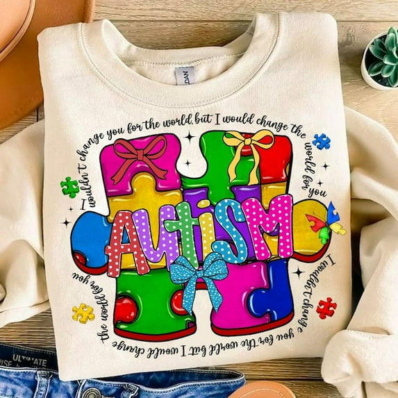 Autism Awareness Coquette Sweater, Teacher Neurodiversity Advocate Autism Mama Heart Sweatshirt