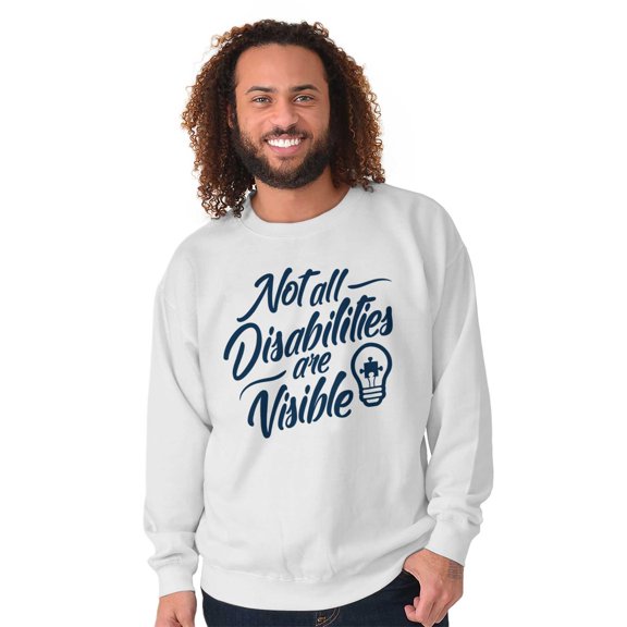 Autism Awareness Crewneck Sweat Shirts Sweatshirts Not All Disabilities Are Viable | 5K Team