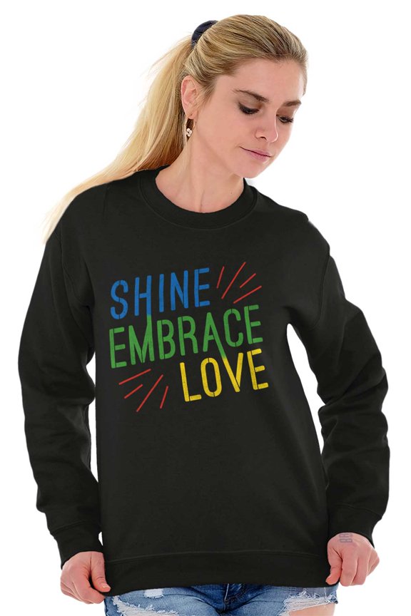 Shine Embrace Autistic Awareness Sweatshirt for Men or Women Brisco Brands M