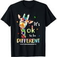 thumbnail image 1 of Autism Awareness Cute Giraffe Animal Its Ok To Be Different T-Shirt Black X-Large, 1 of 4