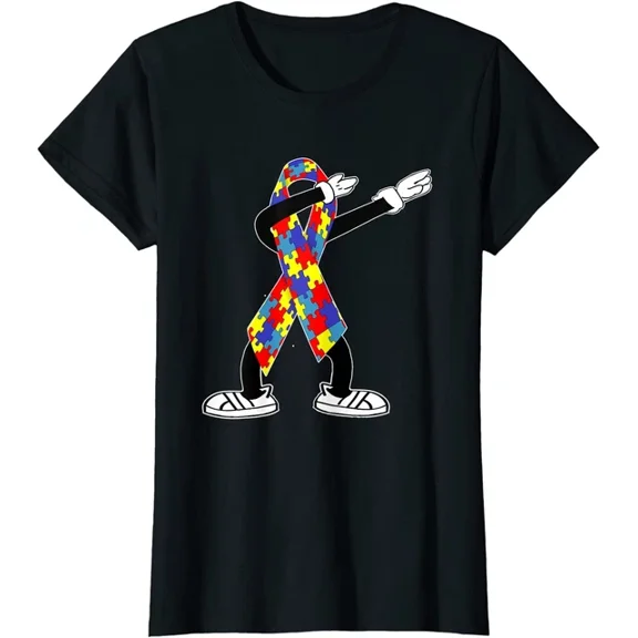 Autism Awareness Dabbing Puzzle Piece Love Dab Dance T-Shirt