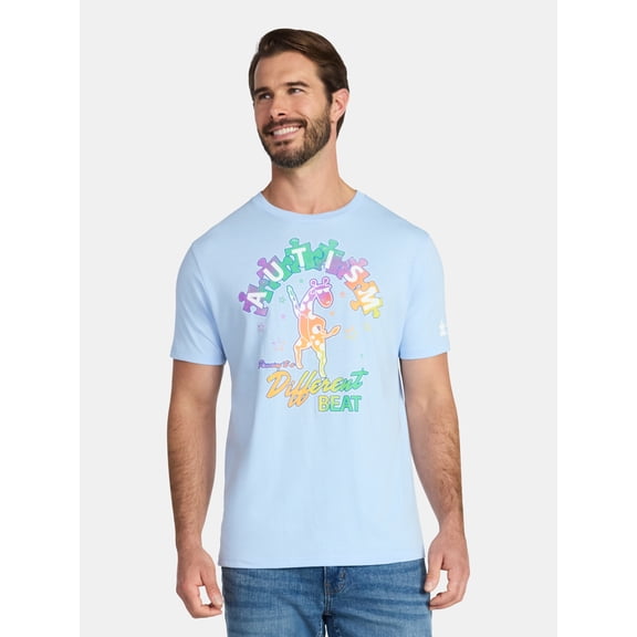 Autism Awareness Unisex Adult Graphic Tee with Short Sleeves, Sizes XS-3XL