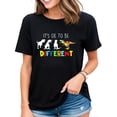 thumbnail image 1 of Autism Awareness Dinosaur Kid Boys Its Ok To Be Different Womens T-Shirt Black 4X-Large, 1 of 4