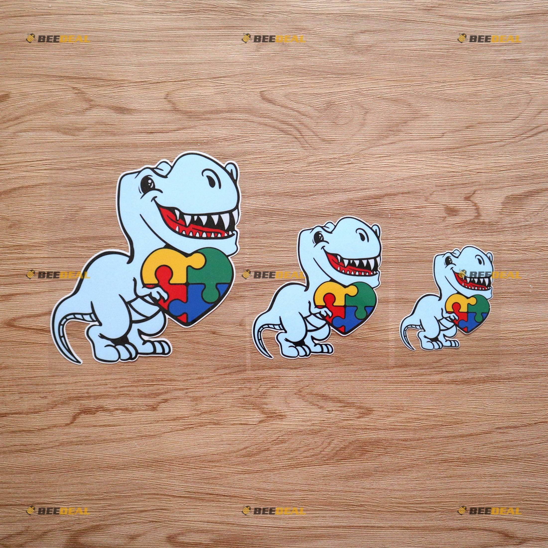 Autism Awareness Puzzle Piece Heart Sticker Decal - 2 Pack, White, 4" & 6" - Die-Cut Vinyl For Car, Laptop, Water Bottle