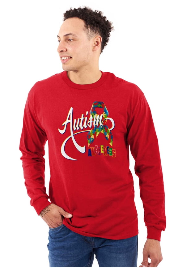 Autism Awareness Disabled Autistic Long Sleeve TShirt Men Women Brisco Brands M