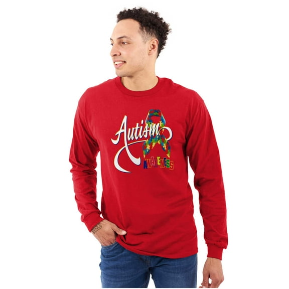 Autism Awareness Disabled Autistic Long Sleeve TShirt Men Women Brisco Brands S
