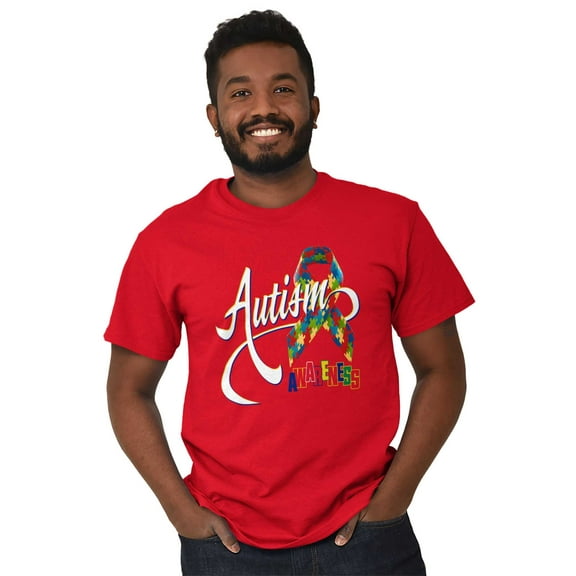 Autism Awareness Disabled Autistic Plus Size Crewneck Graphic Tee Shirt Brisco Brands 3X