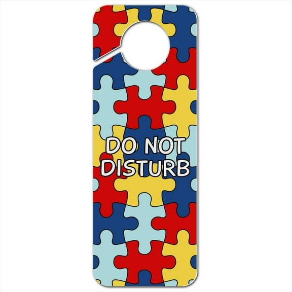 Autism Awareness Diversity Puzzle Pieces Plastic Door Knob Hanger Sign