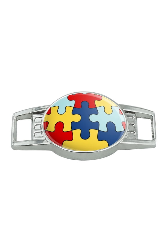 Autism Awareness Diversity Puzzle Pieces Shoe Shoelace Shoe Lace Tag Runner Gym Charm Decoration